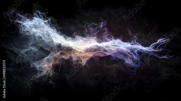 Fototapeta Colorful Abstract Smoke in Ethereal Swirls Against a Dark Background