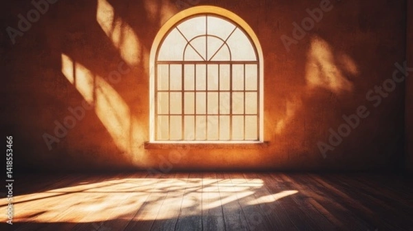 Obraz Soft Light Through Elegant Arched Window in Cozy Room