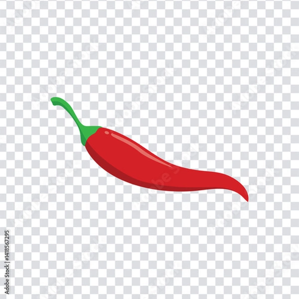 Obraz Red chilli pepper vector on transparant background.