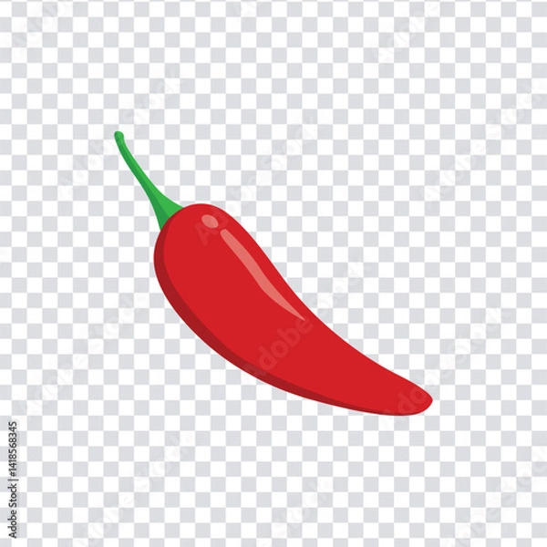 Obraz Red chilli pepper vector on transparant background.
