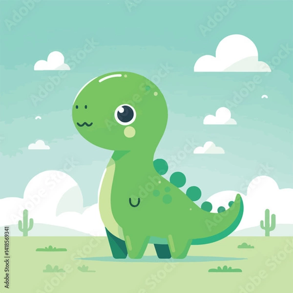 Fototapeta vector image of cute dinosaur