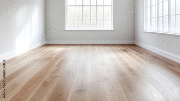 Obraz Empty room with light hardwood floors