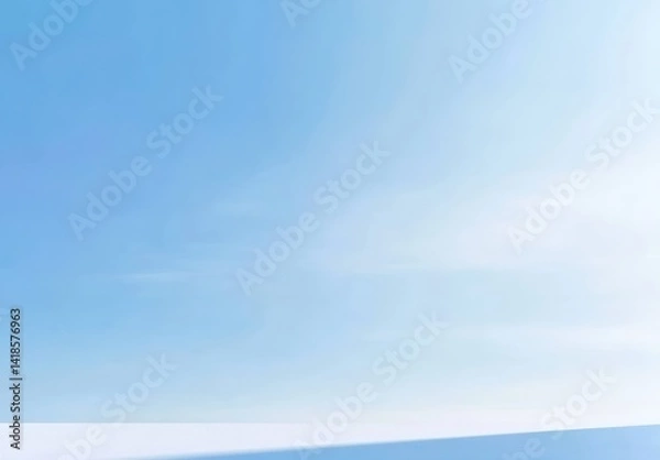 Fototapeta Minimalist clear blue sky background with no clouds, wide copy space for design, clean and calm atmosphere, ideal for banner, website, or presentation