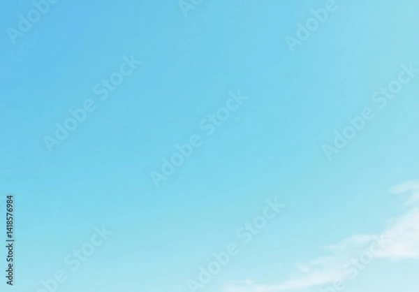 Fototapeta Minimalist clear blue sky background with no clouds, wide copy space for design, clean and calm atmosphere, ideal for banner, website, or presentation