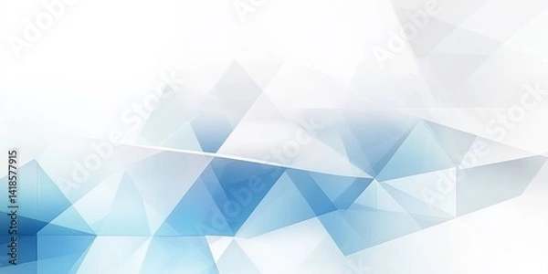 Fototapeta Abstract light blue and white geometric background, modern technology concept, vector illustration with clean design, copy space, suitable for web, banner, presentation, or business template