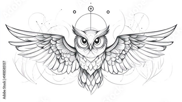 Fototapeta geometric owl