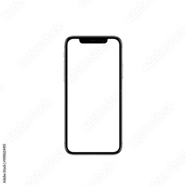 Fototapeta blank smart phone isolated in transparent background