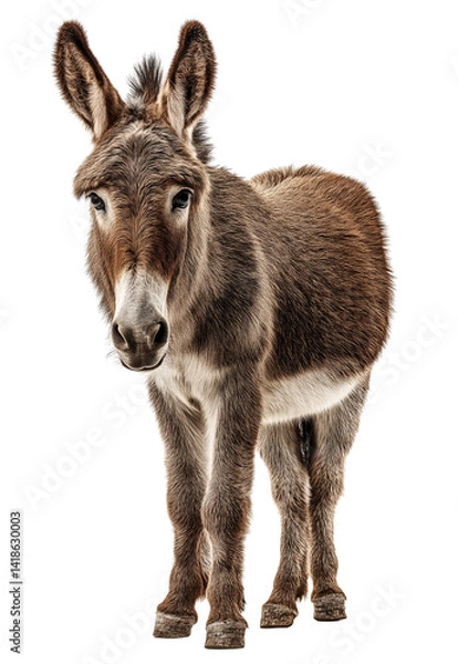 Obraz A small donkey standing on a black background