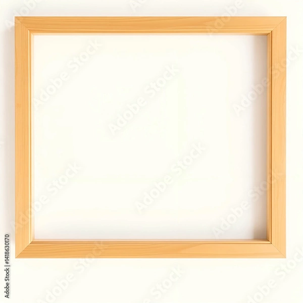 Obraz Empty brown wooden frame on transparent back ground.