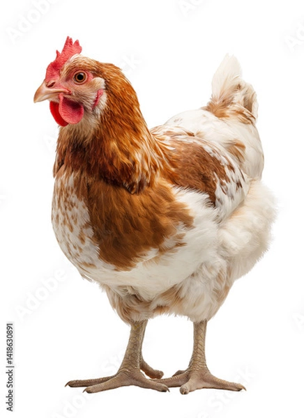 Obraz A proud chicken with a vibrant red comb