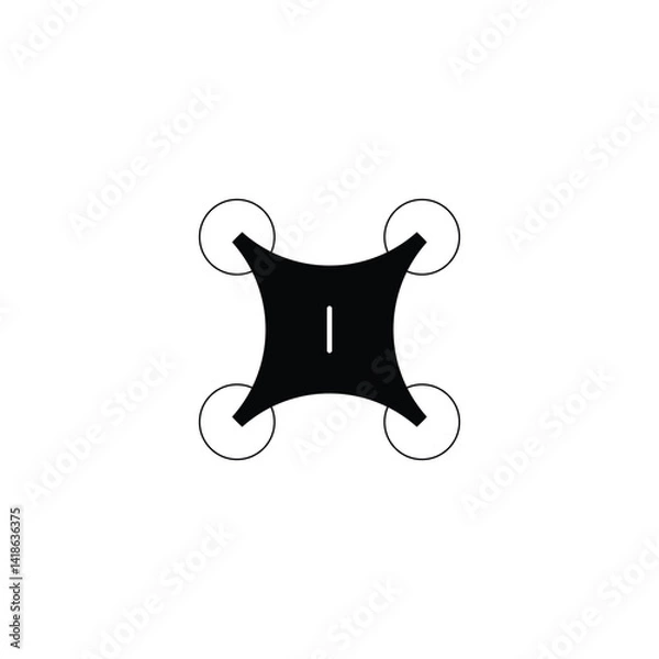 Fototapeta Drone geometric symbol simple logo vector