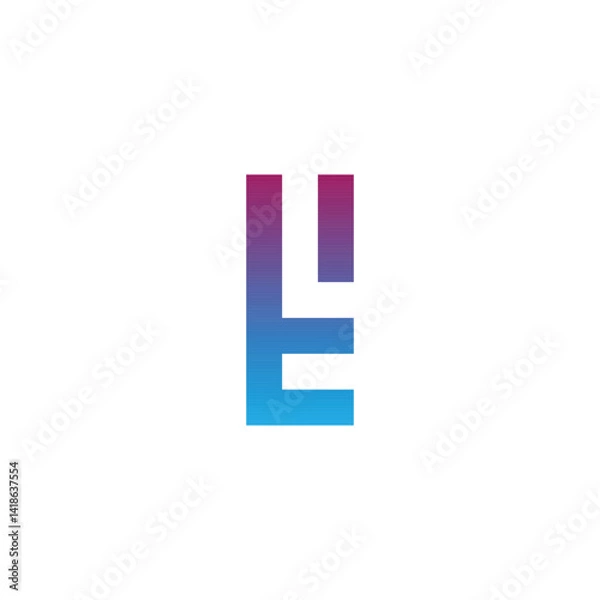 Fototapeta Letter t and L rectangle geometric symbol simple logo vector