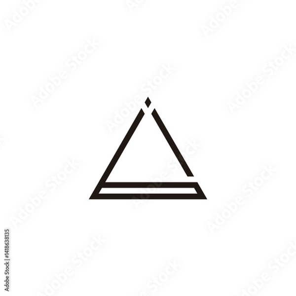 Fototapeta Letter b and i triangle lines geometric symbol simple logo vector