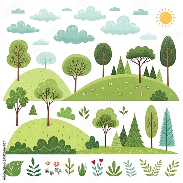 Obraz set of trees