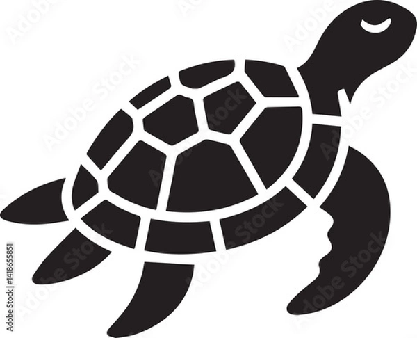 Obraz Beautiful Black Turtle Vector Silhouette Art This Is An Editable And Printable Vector Eps File
