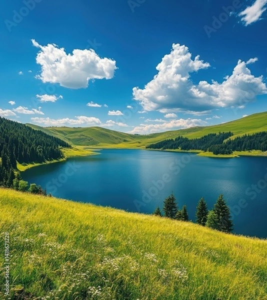 Obraz summer landscape with lake