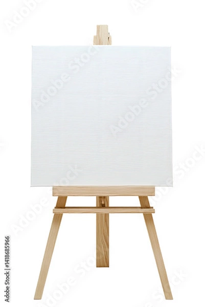 Fototapeta Wooden easel with blank canvas