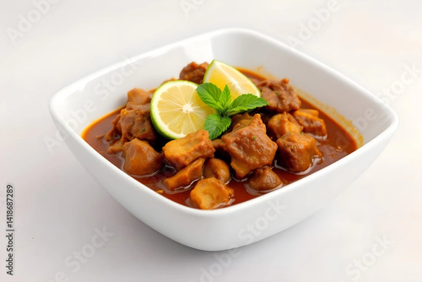 Obraz Flavorful Mutton Curry with Lime and Mint
