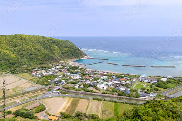 Obraz 奄美大島　屋仁集落　空撮