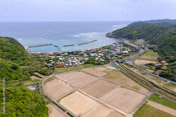 Obraz 奄美大島　屋仁集落　空撮