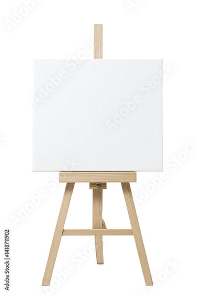 Fototapeta Empty easel with blank canvas