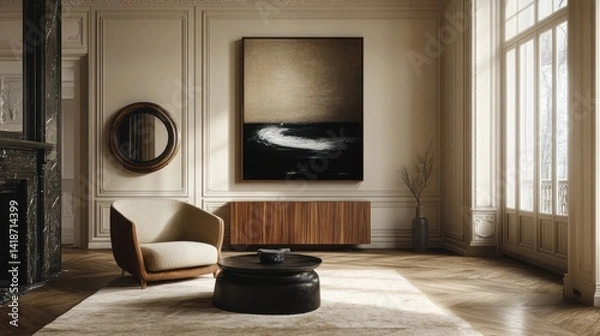 Obraz Beautifully designed living room showcasing modern elegant interior decor