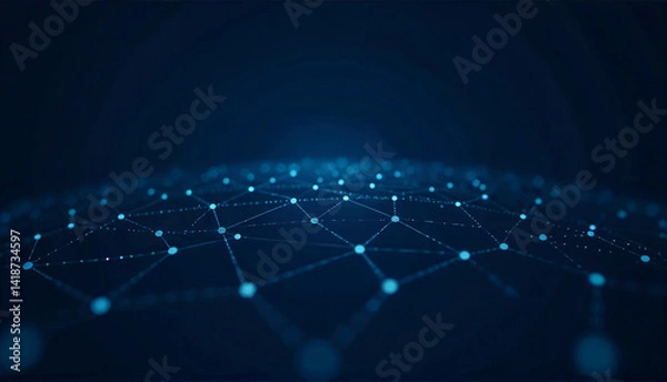 Fototapeta Abstract representation of a network with connected nodes