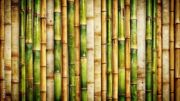 Fototapeta Grunge Bamboo Background: Candid Photography, Authentic Textures, Raw Images, Natural Scenery, Asian Aesthetic,  Rustic Vibe,  Bokeh Effect,  Dark Moody Photoshoot