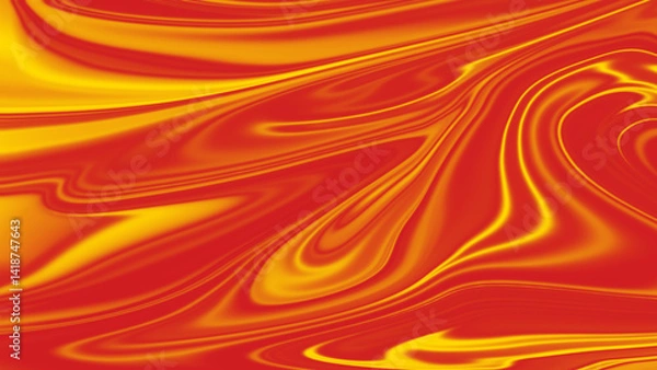 Fototapeta Abstract Fluid Art with Warm Orange and Red Tones