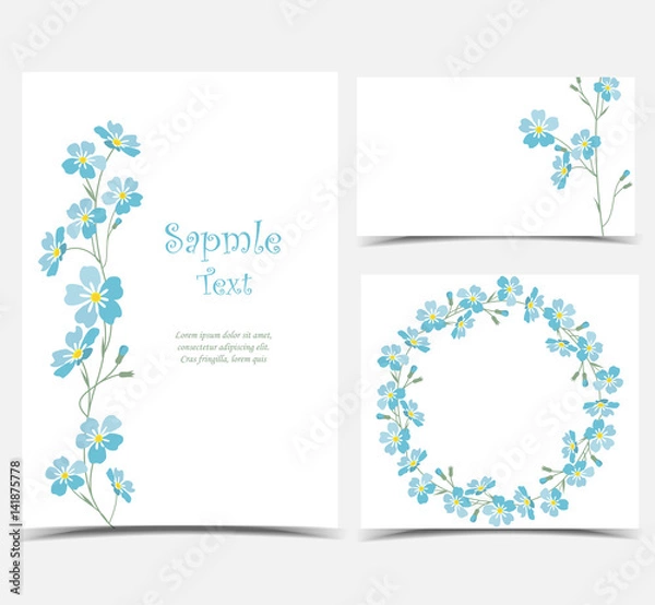 Obraz Vector blue forget me not flowers