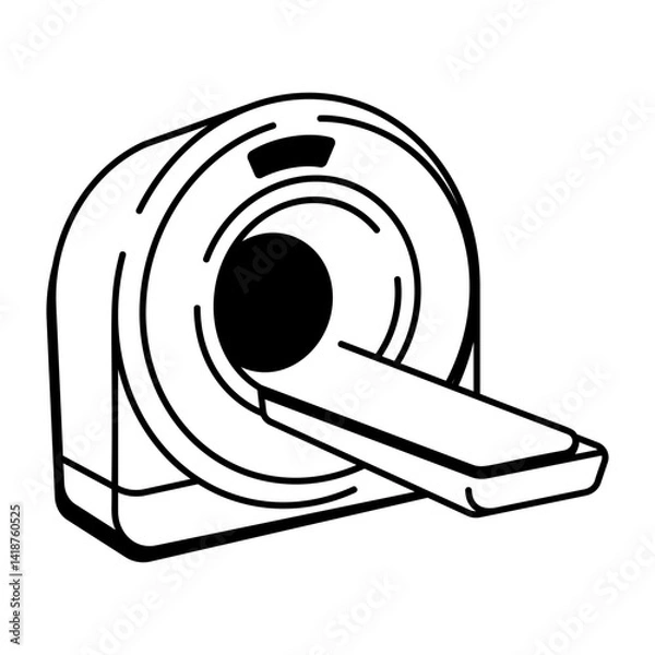 Fototapeta A hand drawn style icon of mri scan 
