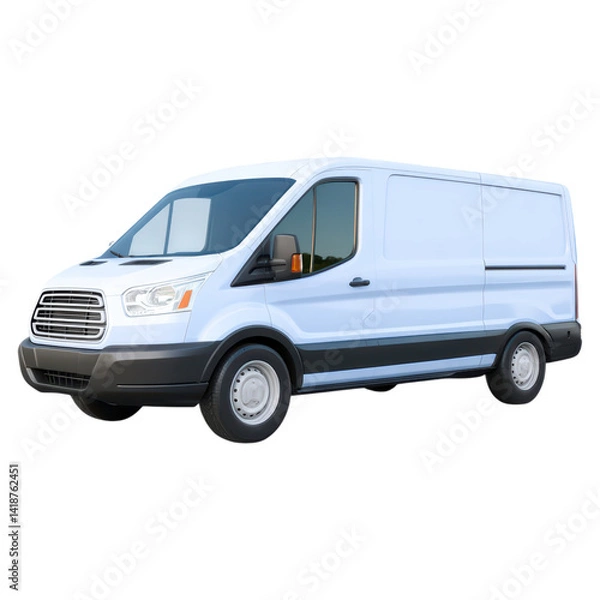 Fototapeta White Commercial Van with Modern Design for Transportation Use, isolated on transparent background.