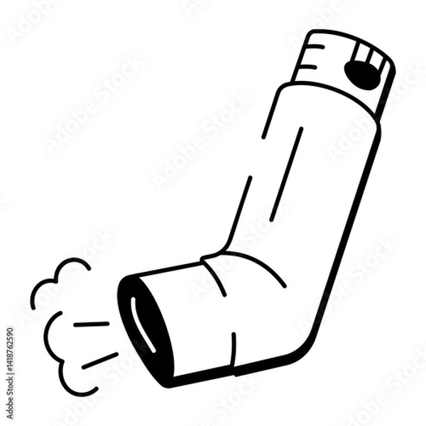Fototapeta A hand drawn style icon of asthma inhaler 
