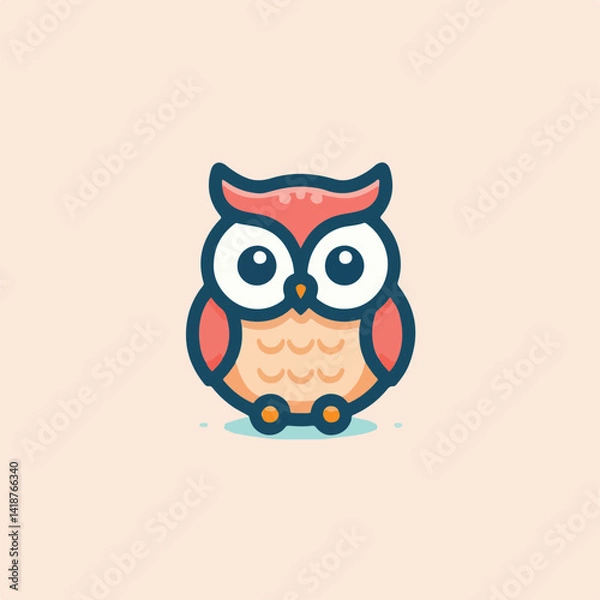 Fototapeta cute owl vector image