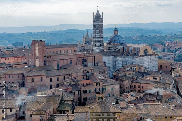 Fototapeta beautiful view on the city of Siena in Tuscany