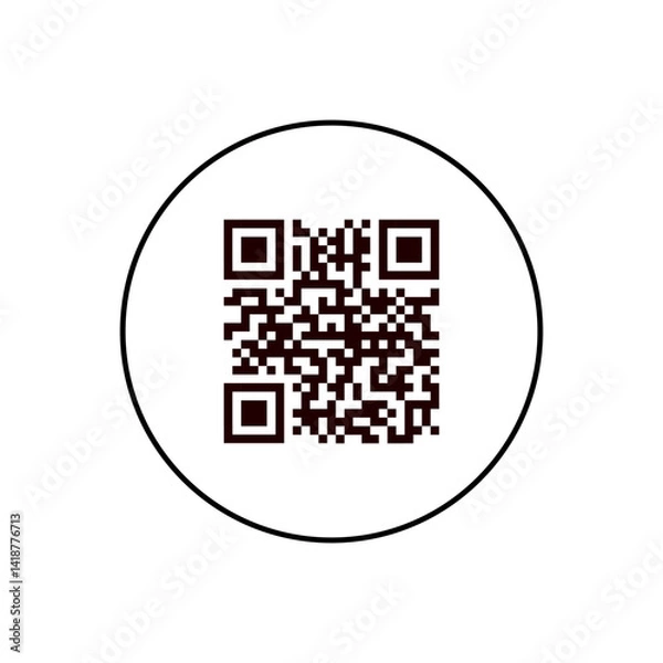 Fototapeta Sample Qr code isolated on white background.