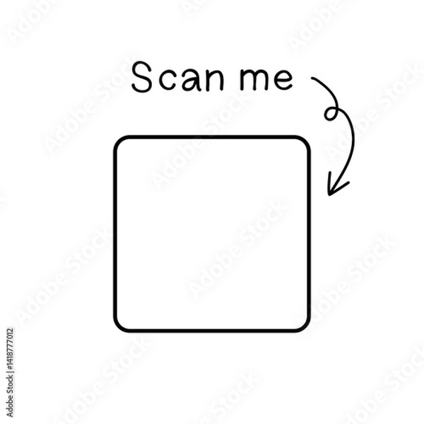 Fototapeta Scan me icon. qr code template isolate on white background.