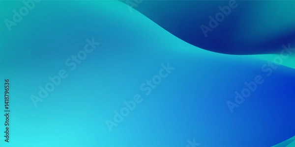 Obraz Blue-green gradient studio room, abstract background pattern, walls and floor reflect neon lights, dark tones and feel speed of digital technology connected blue-green background