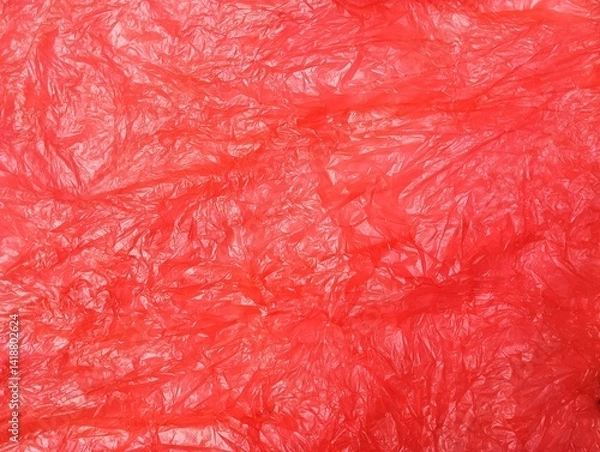 Obraz Abstrak crumpled red plastic bag texture background 
