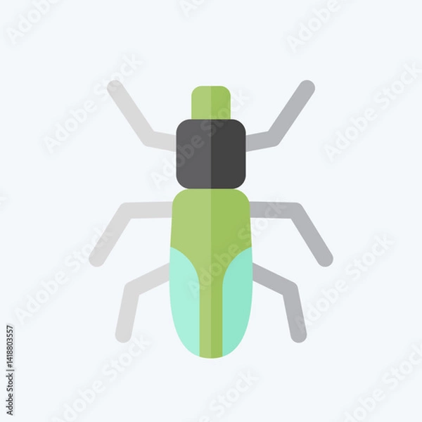 Fototapeta Icon Japanese Beetle. related to Insects symbol. flat style. design editable