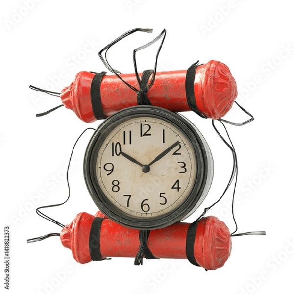 Obraz Impending deadline represented by explosive time bomb on dark background