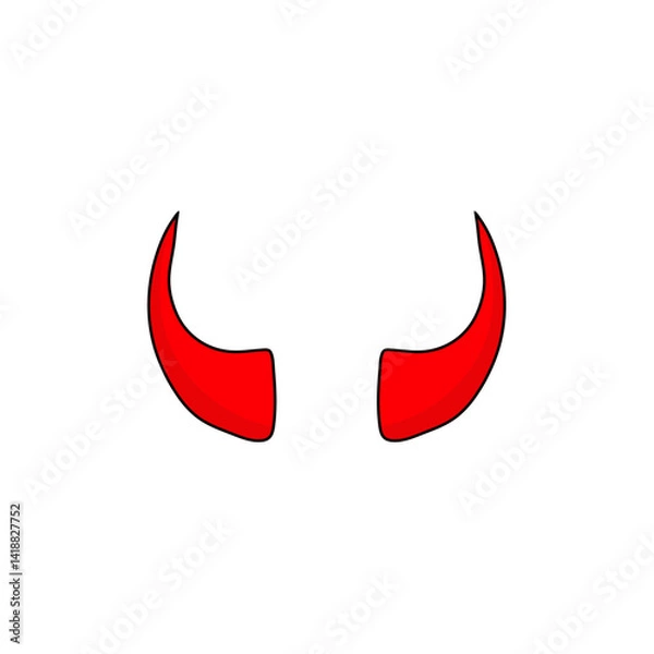 Fototapeta Simple red devil horns icon