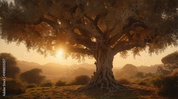 Obraz sunset in the woods