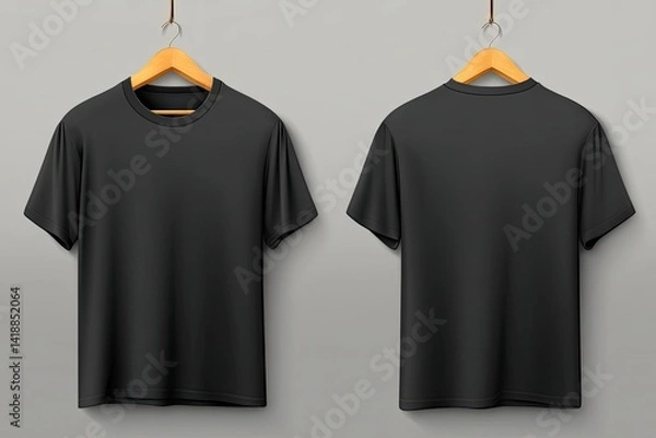 Obraz Blank black t-shirt mockup (7)