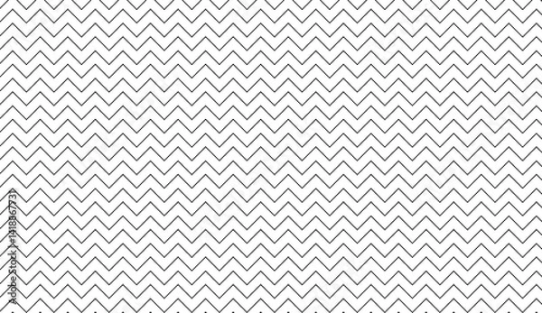 Fototapeta Minimalist geometric pattern featuring intersecting black zigzag lines creating dynamic visual texture across white surface