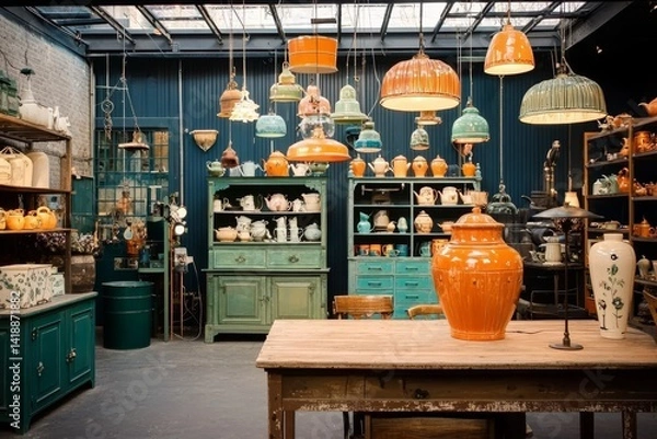 Obraz Unique vintage lamps and objects available at a local outlet.