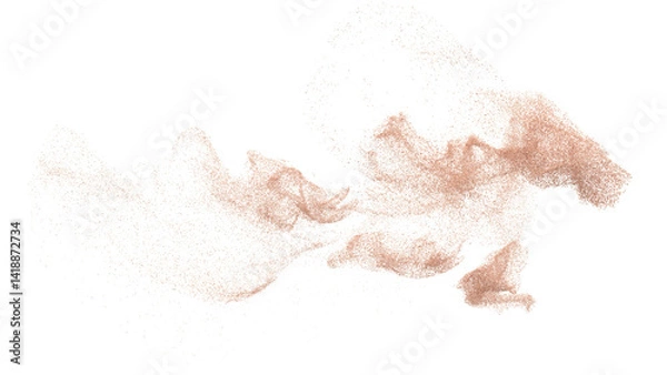 Fototapeta 3D rendering of scattered sand granules or fine dirt on transparent background