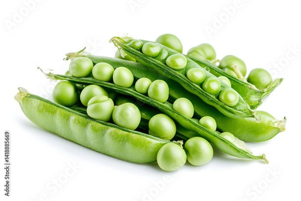 Obraz fresh peas  isolated on white background