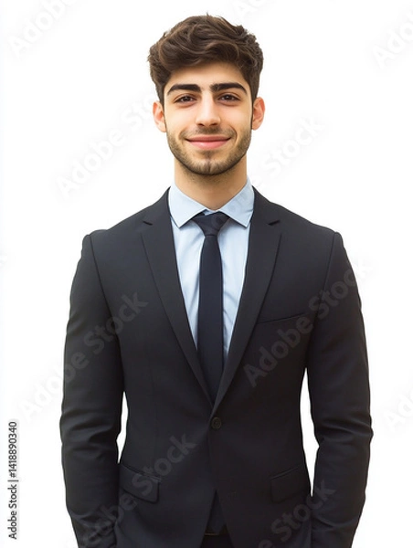 Obraz Close-up of a smiling business man, a handsome business tough guy