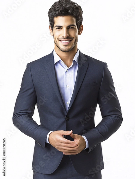 Obraz Close-up of a smiling business man, a handsome business tough guy